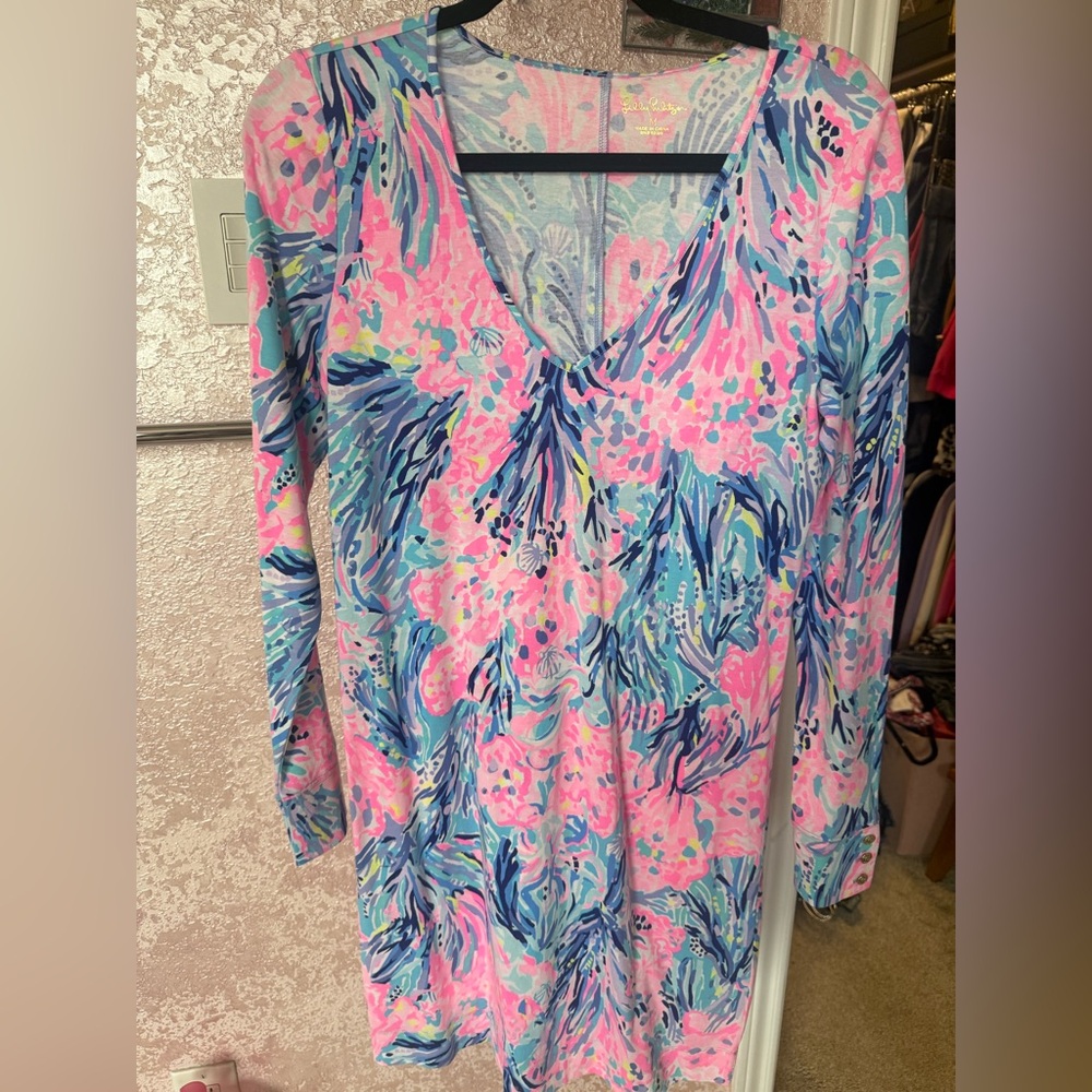 Lilly Pulitzer Pastel Floral V-Neck Dress